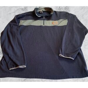 NFL Chicago Bears Quarter Zip Fleece Pullover Men XL Navy Orange Team Apparel
